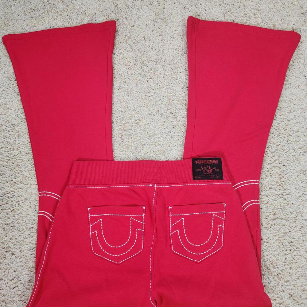 NEW True Religion Pull-On Flare Jeans Red Anniversary Small